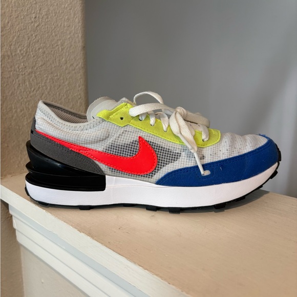 Nike Boys Waffle One White Multicolor Running Shoes Sneakers Youth Size 4Y - Picture 5 of 9